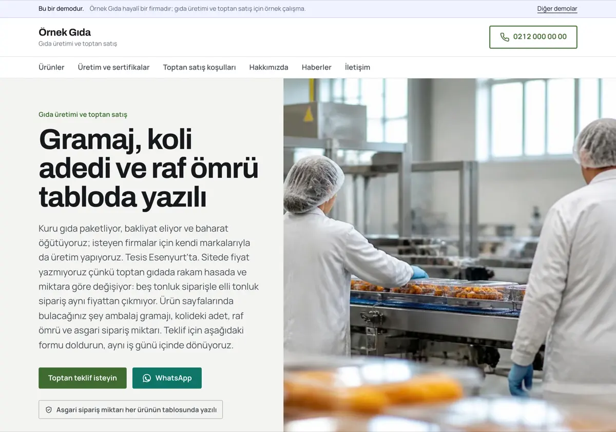 Üretici düzeninde ilk ekran: solda ürün grupları, sağda toptan teklif formunun ürün grubu, aylık miktar ve teslim ili alanları.